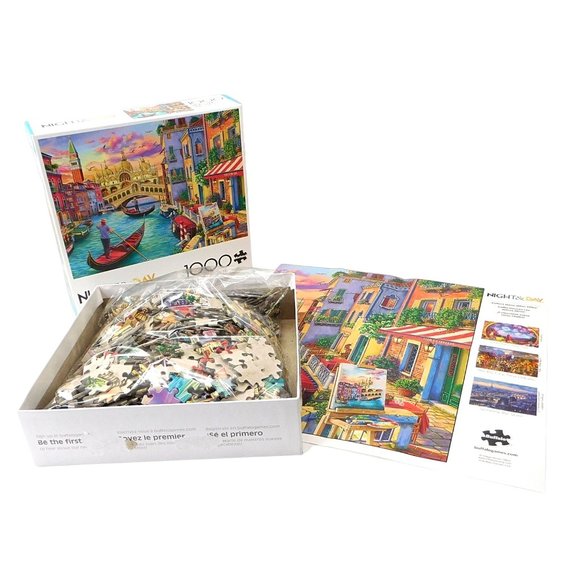 Buffalo SIGHTS OF VENICE Jigsaw Puzzle 1000 Pieces w Poster Night & Day COMPLETE - Picture 3 of 10